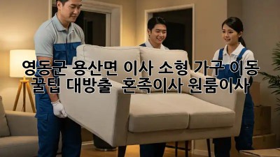 영동군 용산면 이사, 소형 가구 이동 꿀팁 대방출! 🚚📦 #혼족이사 #원룸이사